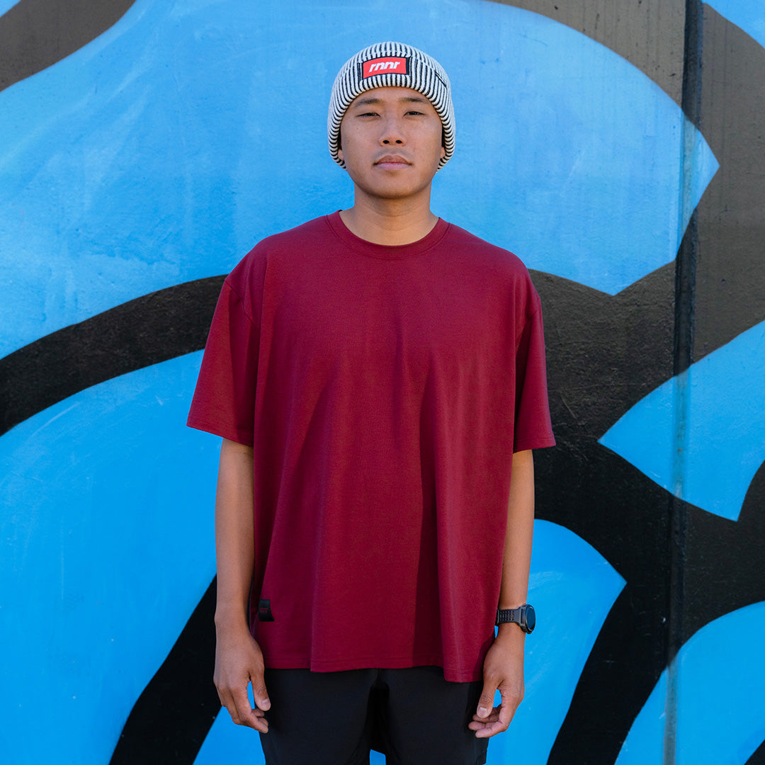 Men's Running Tee- Cabernet- RNNR - The Track and Field Store