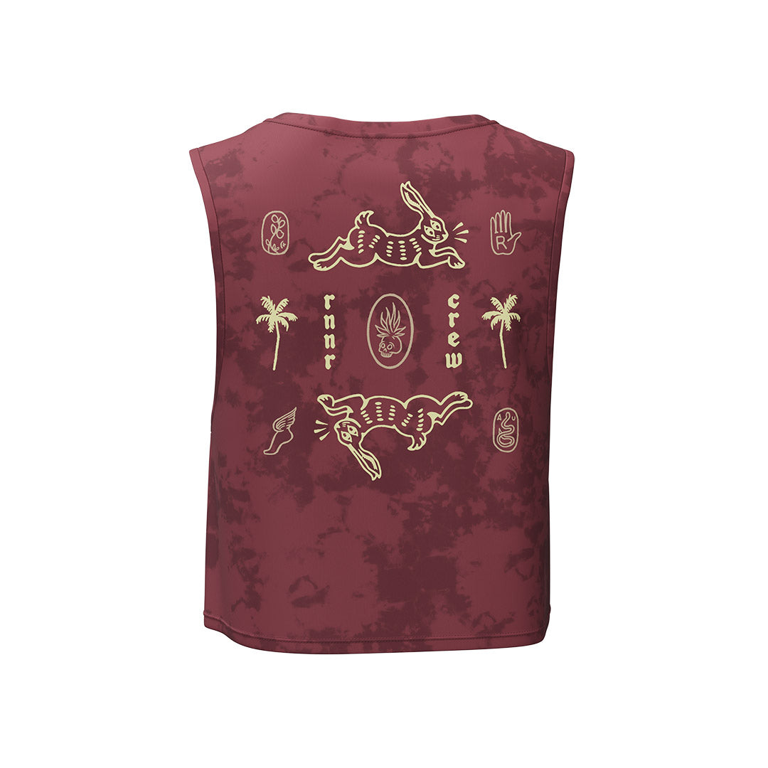 Women's Muscle Tee: Ruby Wine - RNNR - The Track and Field Store