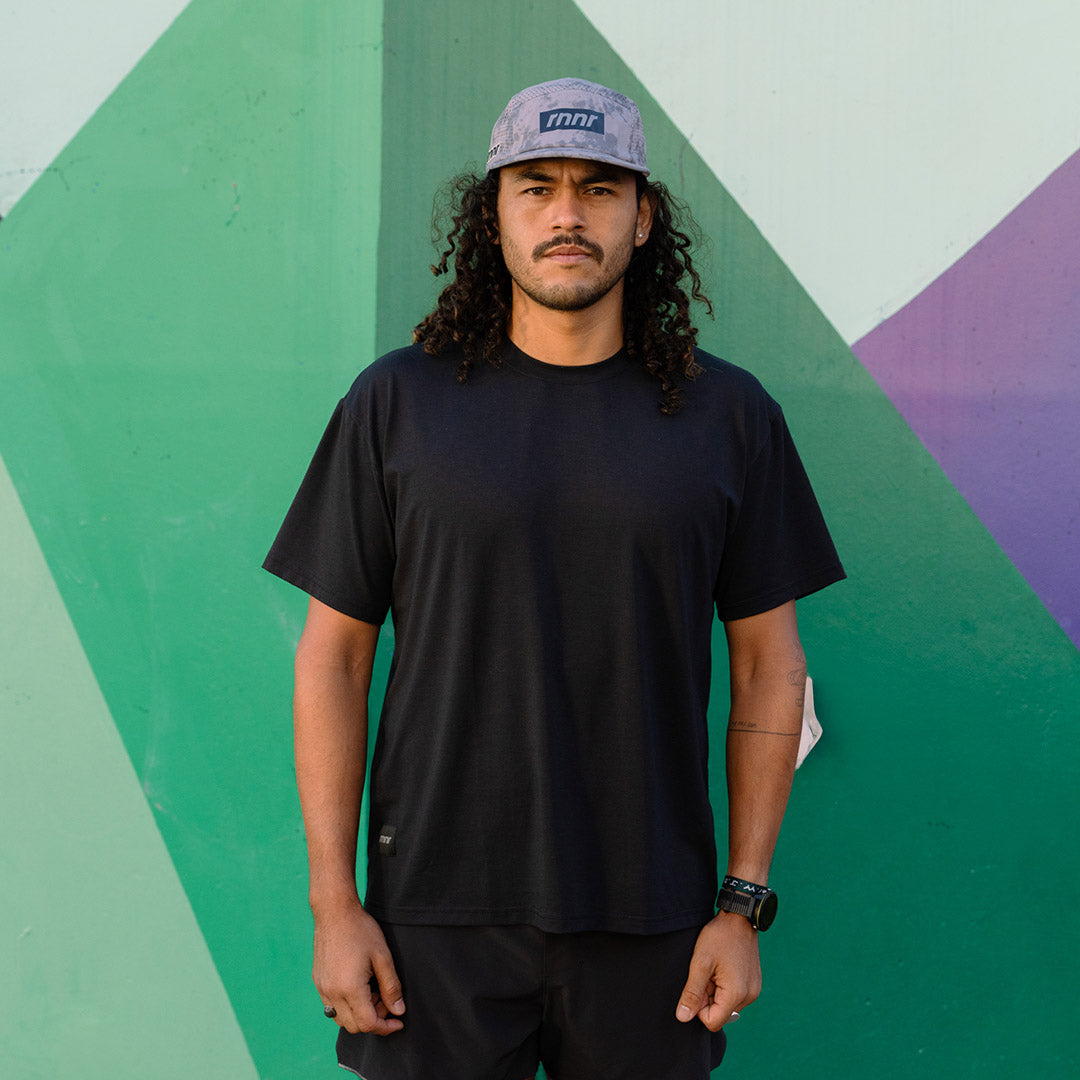Men's Running Tee- Black - RNNR - The Track and Field Store