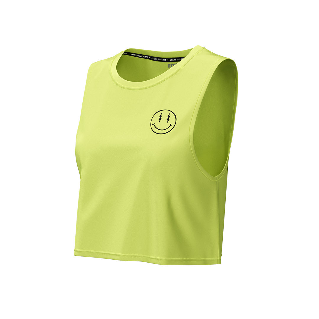 Women's Muscle Tee: Sunny Lime - RNNR - The Track and Field Store
