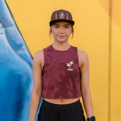 Women's Muscle Tee: Ruby Wine - RNNR - The Track and Field Store