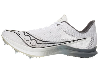 Unisex Endorphin Cheetah Spikes - White and Carbon - SAUCONY - The Track and Field Store