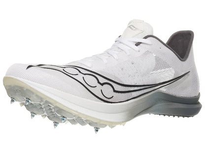 Unisex Endorphin Cheetah Spikes - White and Carbon - SAUCONY - The Track and Field Store