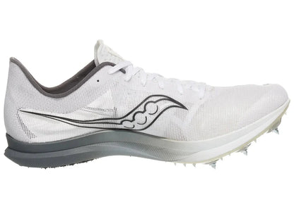 Unisex Endorphin Cheetah Spikes - White and Carbon - SAUCONY - The Track and Field Store