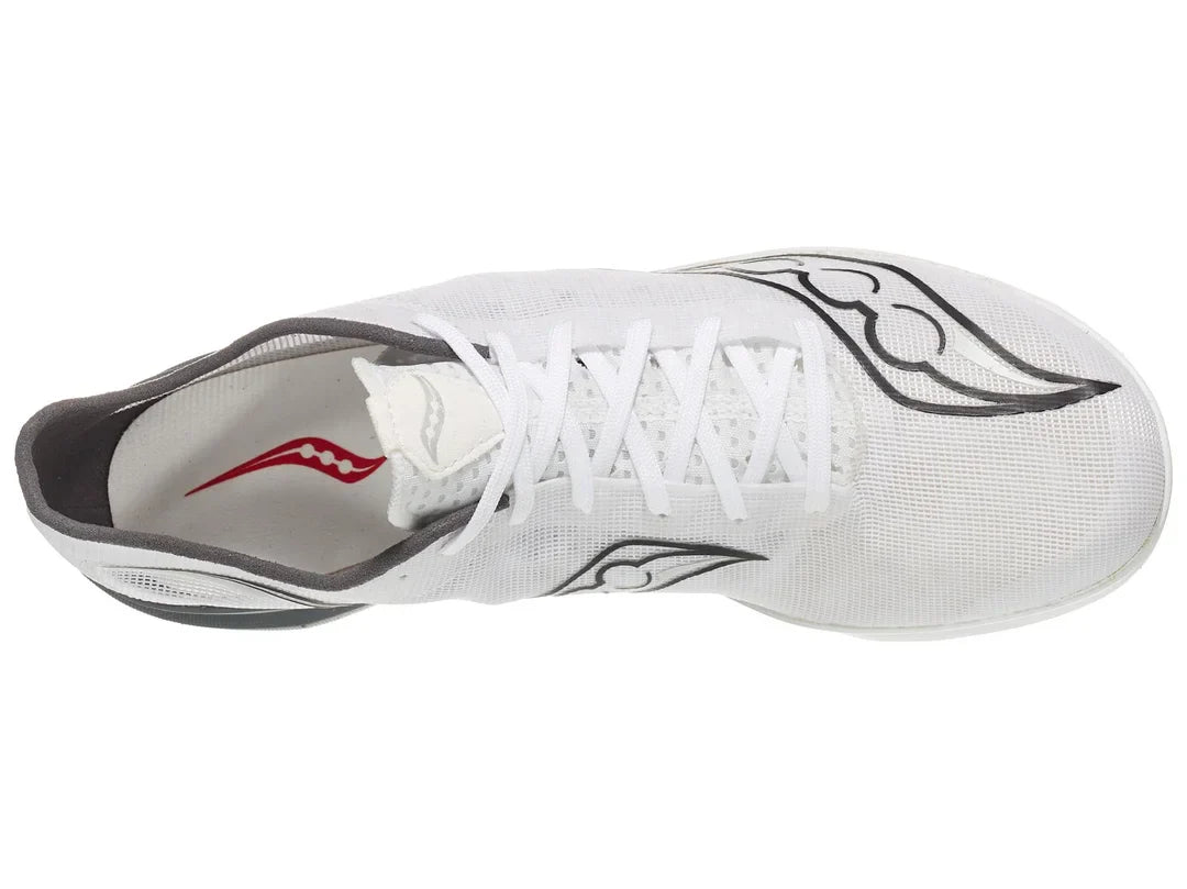 Unisex Endorphin Cheetah Spikes - White and Carbon - SAUCONY - The Track and Field Store