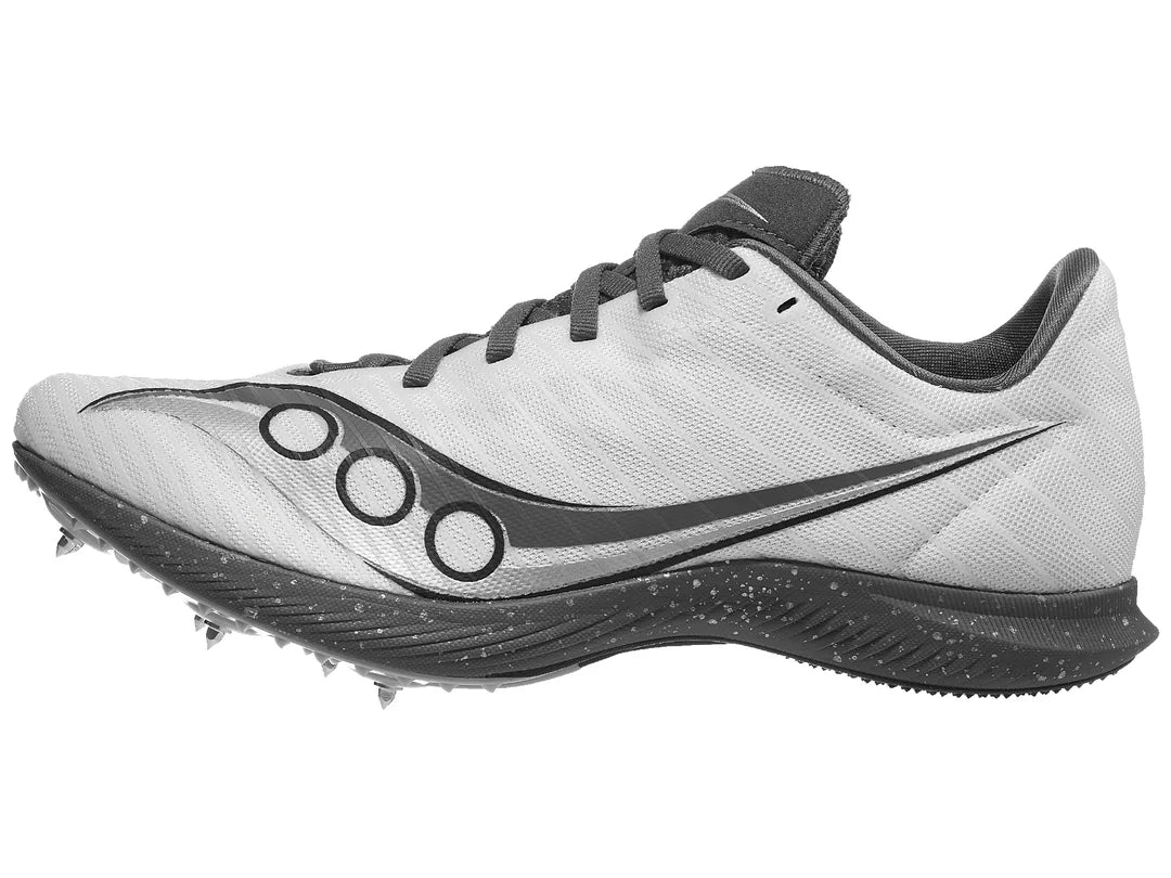 Unisex Velocity MP Spikes - White and Carbon - SAUCONY - The Track and Field Store
