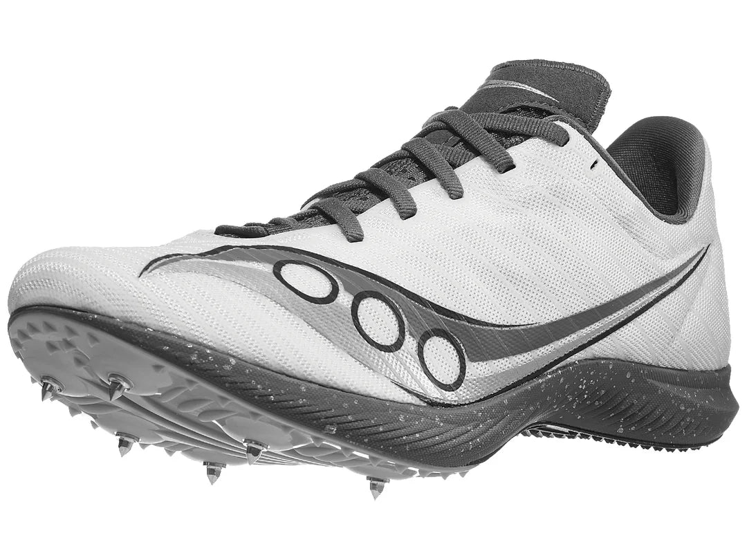 Unisex Velocity MP Spikes - White and Carbon - SAUCONY - The Track and Field Store
