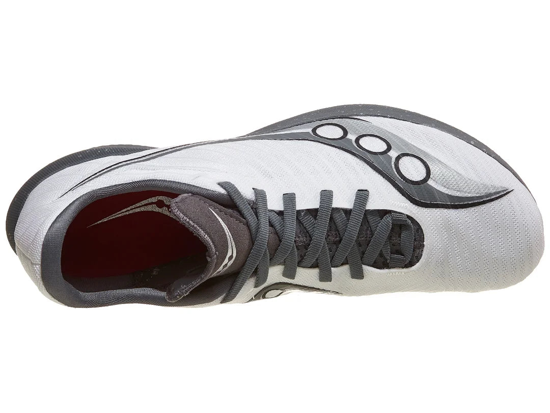 Unisex Velocity MP Spikes - White and Carbon - SAUCONY - The Track and Field Store