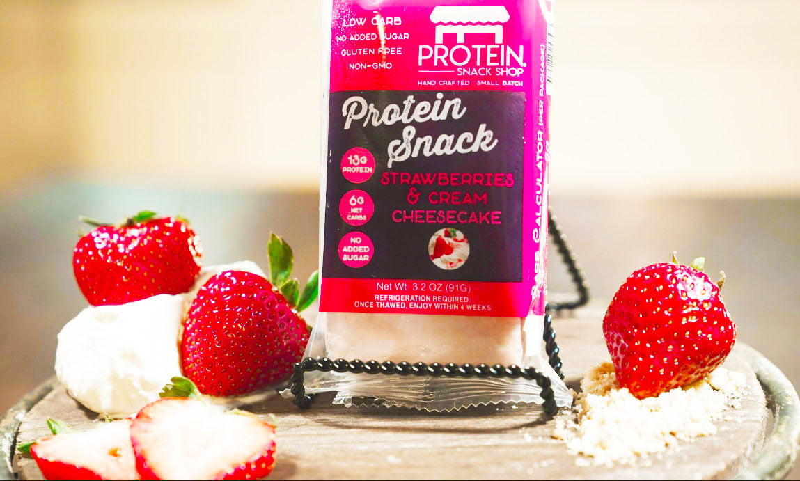 Strawberries & Cream Protein Cheesecake, 6-Ct, Low Carb, Gluten-Free, Snack Bar