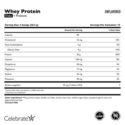 Celebrate® Whey Protein Shake + Probiotic