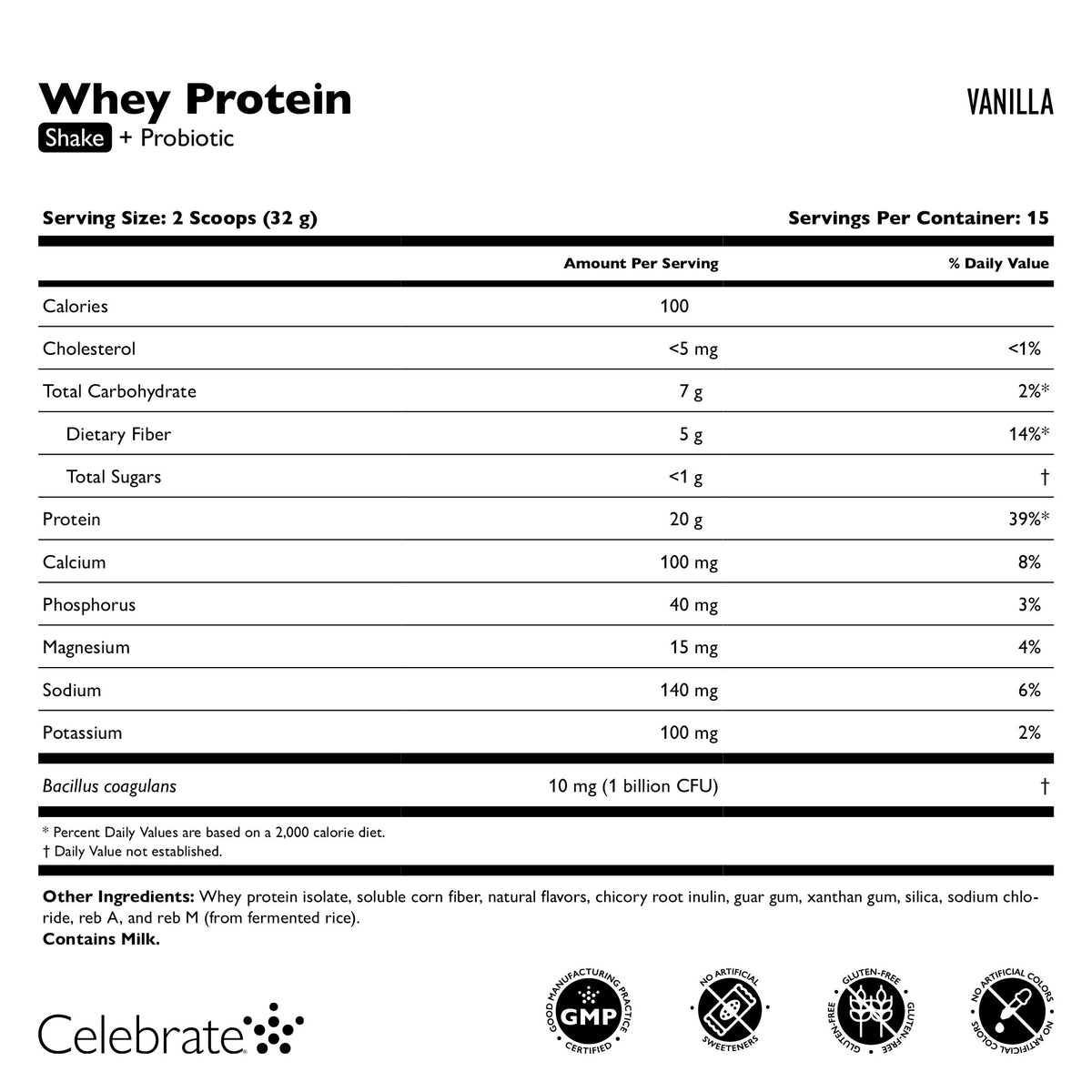 Celebrate® Whey Protein Shake + Probiotic