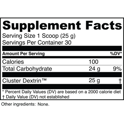 Transparent Labs Cyclic Dextrin | Cluster Dextrin® Carbohydrate Powder for Performance & Recovery