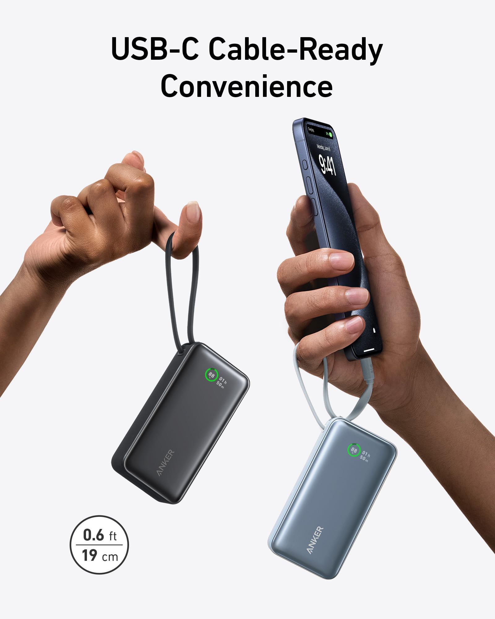 Anker Nano Power Bank (30W, Built-In USB-C Cable) Anker